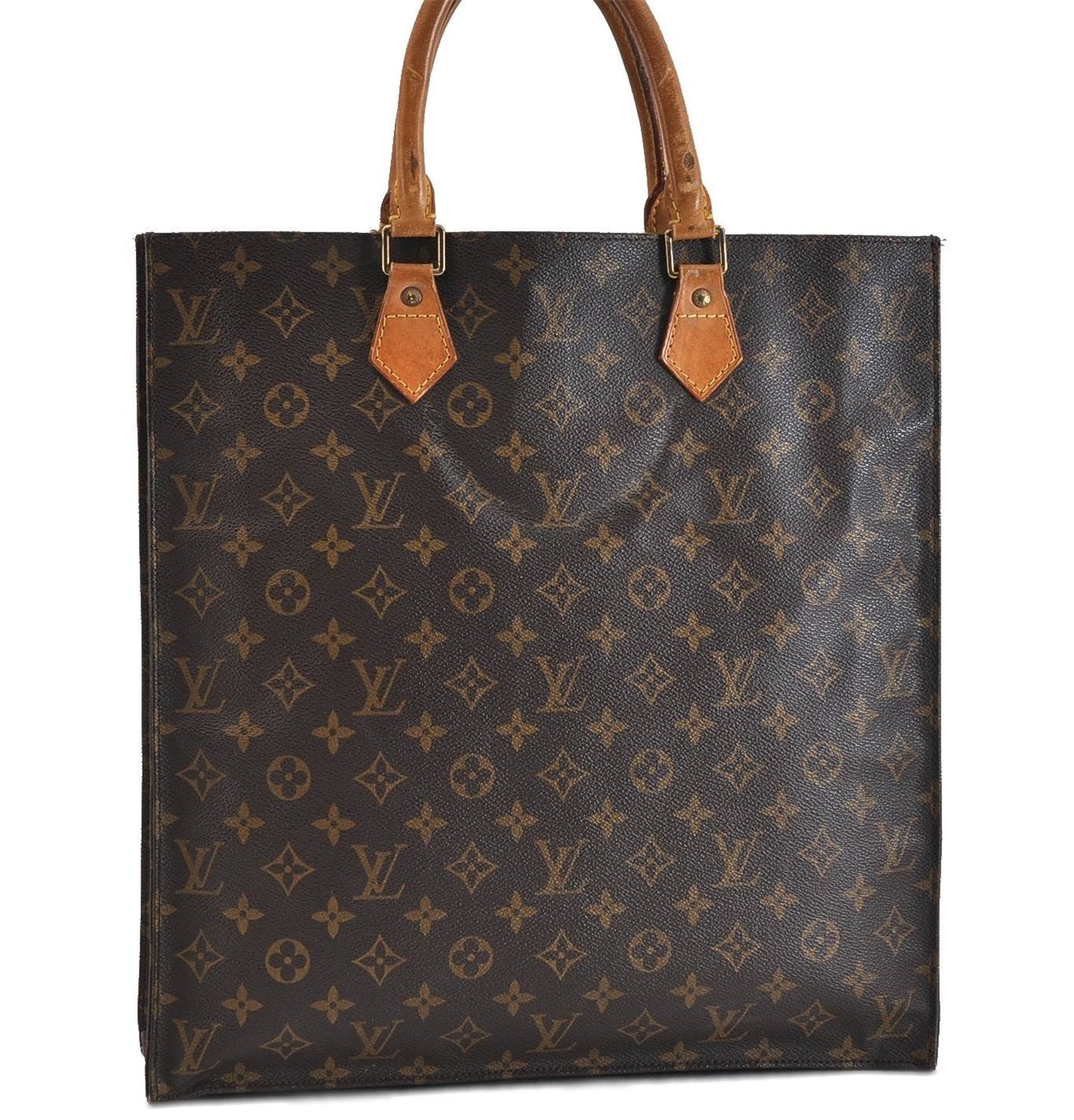 Authentic LOUIS VUITTON Monogram Sac Plat Hand Bag M51140 LV 5336C