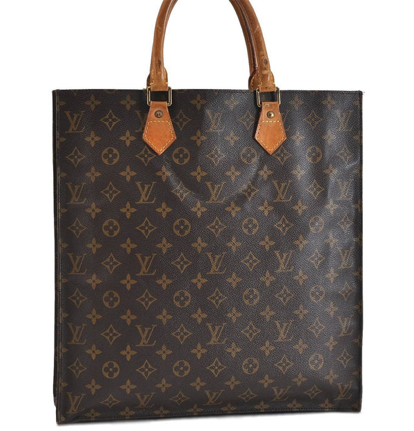 Authentic LOUIS VUITTON Monogram Sac Plat Hand Bag M51140 LV 5336C