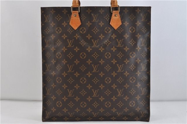 Authentic LOUIS VUITTON Monogram Sac Plat Hand Bag M51140 LV 5336C