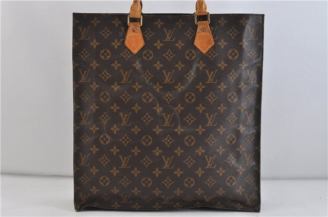 Authentic LOUIS VUITTON Monogram Sac Plat Hand Bag M51140 LV 5336C