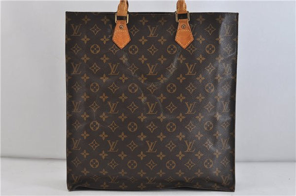 Authentic LOUIS VUITTON Monogram Sac Plat Hand Bag M51140 LV 5336C
