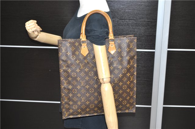 Authentic LOUIS VUITTON Monogram Sac Plat Hand Bag M51140 LV 5336C