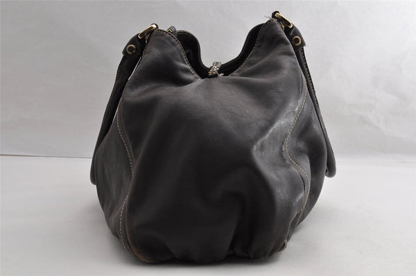 Authentic GUCCI Vintage Abbey Shoulder Tote Bag Leather 189835 Brown 5337I