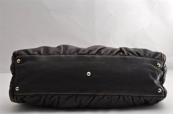 Authentic GUCCI Vintage Abbey Shoulder Tote Bag Leather 189835 Brown 5337I