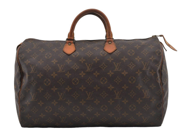 Authentic Louis Vuitton Monogram Speedy 40 Hand Boston Bag M41522 LV 5338I