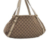 Authentic GUCCI Abbey Shoulder Tote Bag GG Canvas Leather 130736 Brown 5339I