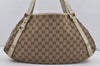 Authentic GUCCI Abbey Shoulder Tote Bag GG Canvas Leather 130736 Brown 5339I