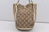 Authentic GUCCI Abbey Shoulder Tote Bag GG Canvas Leather 130736 Brown 5339I