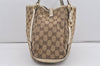 Authentic GUCCI Abbey Shoulder Tote Bag GG Canvas Leather 130736 Brown 5339I
