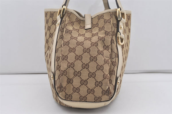 Authentic GUCCI Abbey Shoulder Tote Bag GG Canvas Leather 130736 Brown 5339I