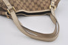 Authentic GUCCI Abbey Shoulder Tote Bag GG Canvas Leather 130736 Brown 5339I
