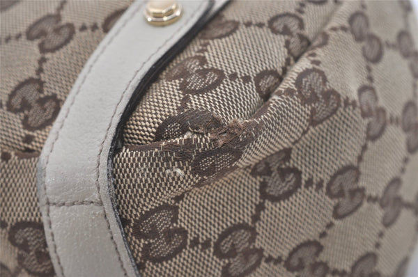 Authentic GUCCI Abbey Shoulder Tote Bag GG Canvas Leather 130736 Brown 5339I