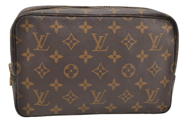 Auth Louis Vuitton Monogram Trousse Toilette 23 Clutch Hand Bag M47524 LV 5341I