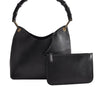 Authentic GUCCI Bamboo Vintage Shoulder Hand Bag Purse Leather Black 5342I