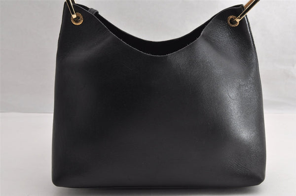 Authentic GUCCI Bamboo Vintage Shoulder Hand Bag Purse Leather Black 5342I