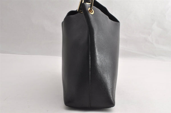 Authentic GUCCI Bamboo Vintage Shoulder Hand Bag Purse Leather Black 5342I