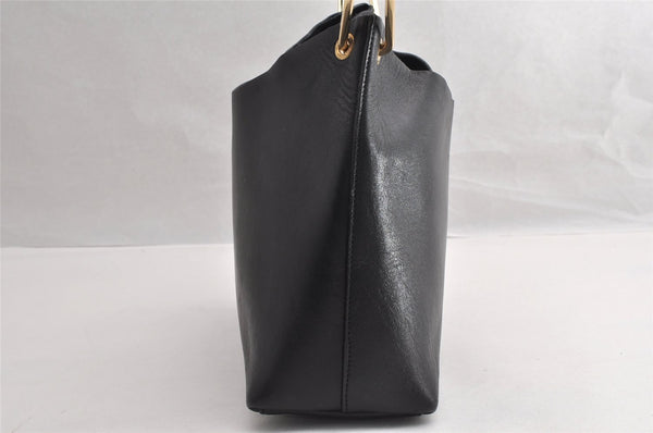 Authentic GUCCI Bamboo Vintage Shoulder Hand Bag Purse Leather Black 5342I