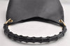 Authentic GUCCI Bamboo Vintage Shoulder Hand Bag Purse Leather Black 5342I