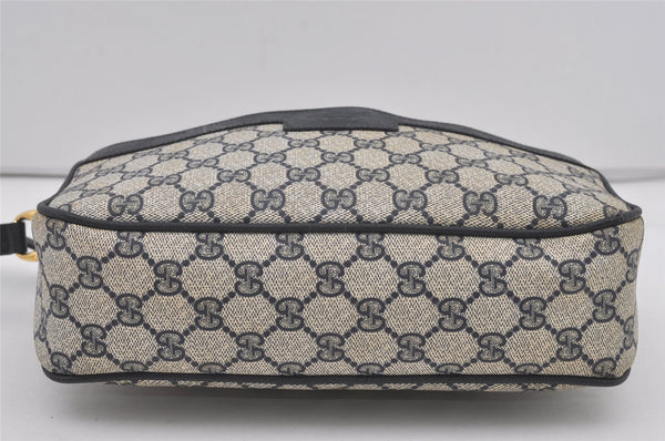 Authentic GUCCI Shoulder Cross Body Bag GG PVC Leather Navy Blue Junk 5343I