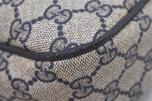 Authentic GUCCI Shoulder Cross Body Bag GG PVC Leather Navy Blue Junk 5343I