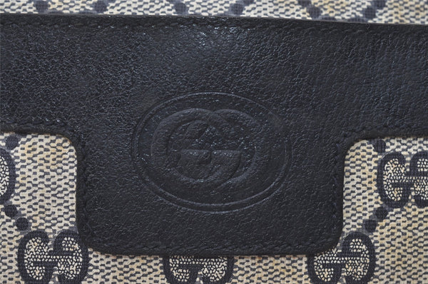 Authentic GUCCI Shoulder Cross Body Bag GG PVC Leather Navy Blue Junk 5343I