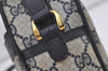 Authentic GUCCI Shoulder Cross Body Bag GG PVC Leather Navy Blue Junk 5343I