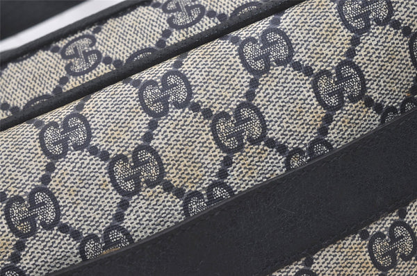 Authentic GUCCI Shoulder Cross Body Bag GG PVC Leather Navy Blue Junk 5343I