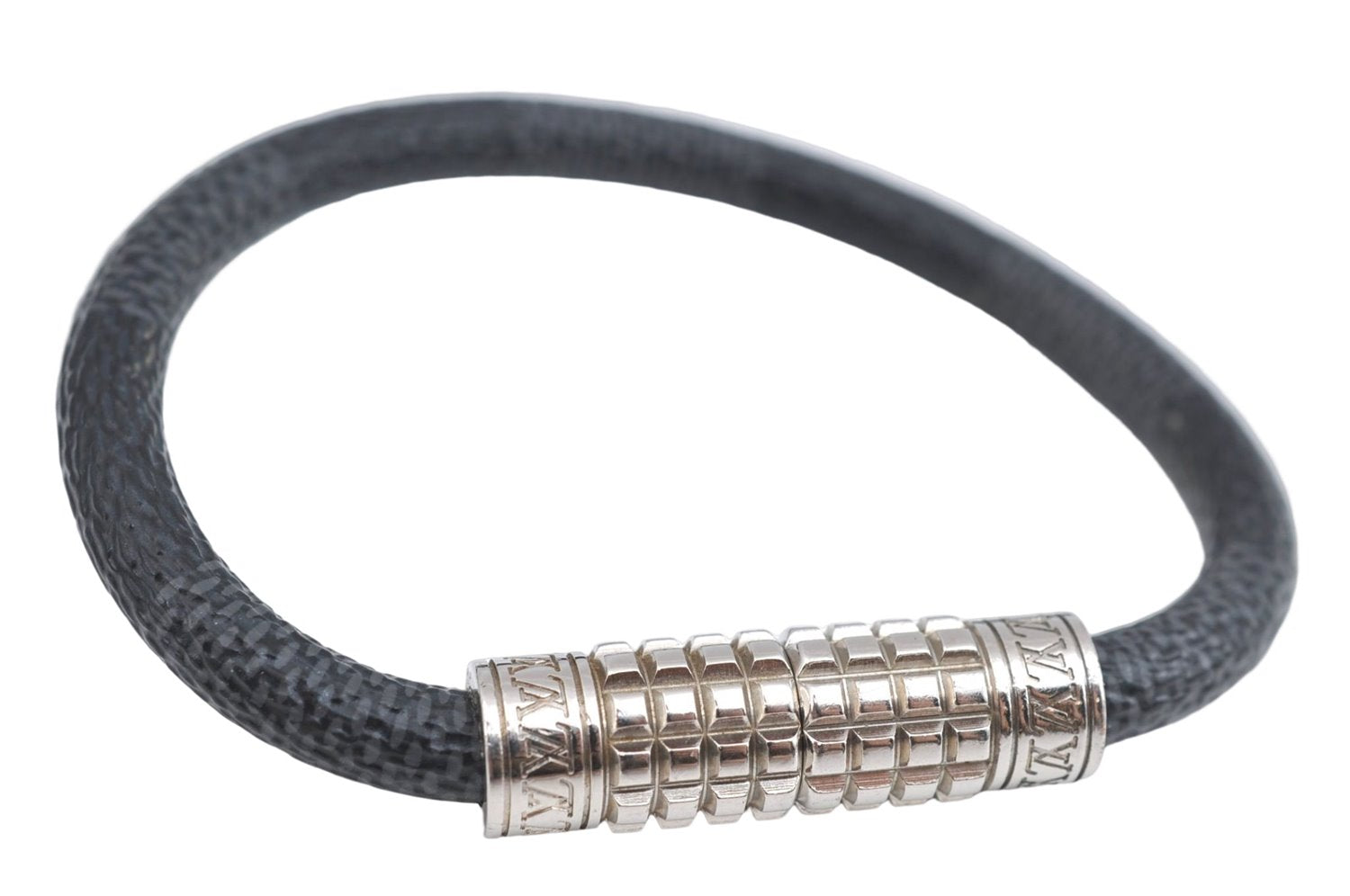 Authentic Louis Vuitton Damier Graphite Bracelet Digit Black M6626D LV 5345E