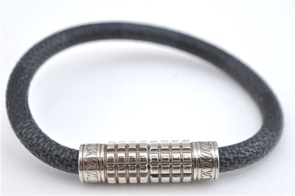 Authentic Louis Vuitton Damier Graphite Bracelet Digit Black M6626D LV 5345E