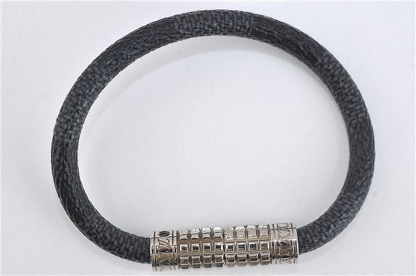 Authentic Louis Vuitton Damier Graphite Bracelet Digit Black M6626D LV 5345E