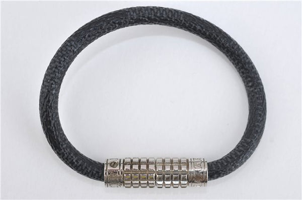 Authentic Louis Vuitton Damier Graphite Bracelet Digit Black M6626D LV 5345E