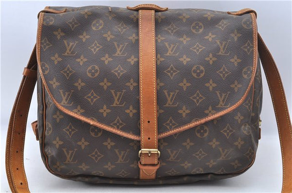 Authentic Louis Vuitton Monogram Saumur 35 Shoulder Cross Bag M42254 LV 5345F