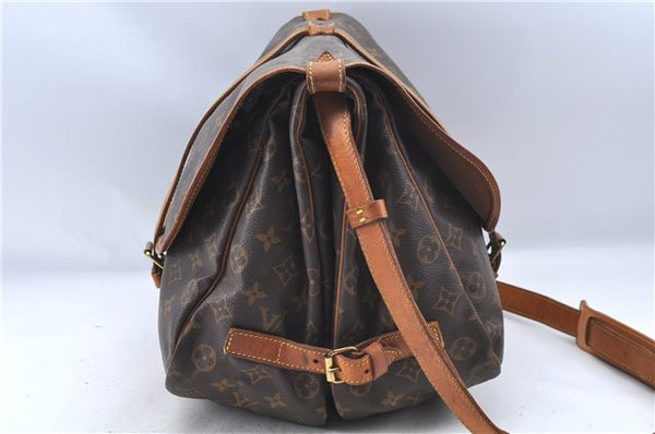 Authentic Louis Vuitton Monogram Saumur 35 Shoulder Cross Bag M42254 LV 5345F