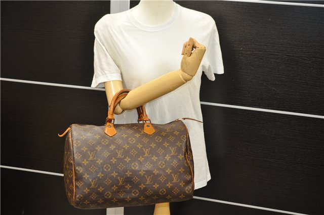 Authentic Louis Vuitton Monogram Speedy 35 Hand Boston Bag M41524 LV 5346D