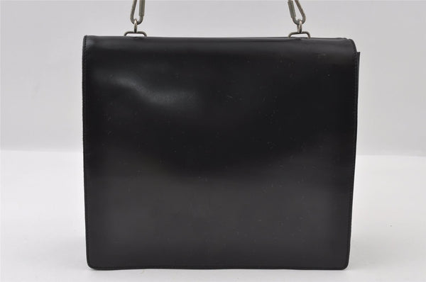 Authentic GUCCI Vintage Horsebit Shoulder Bag Purse Leather Black 5346I