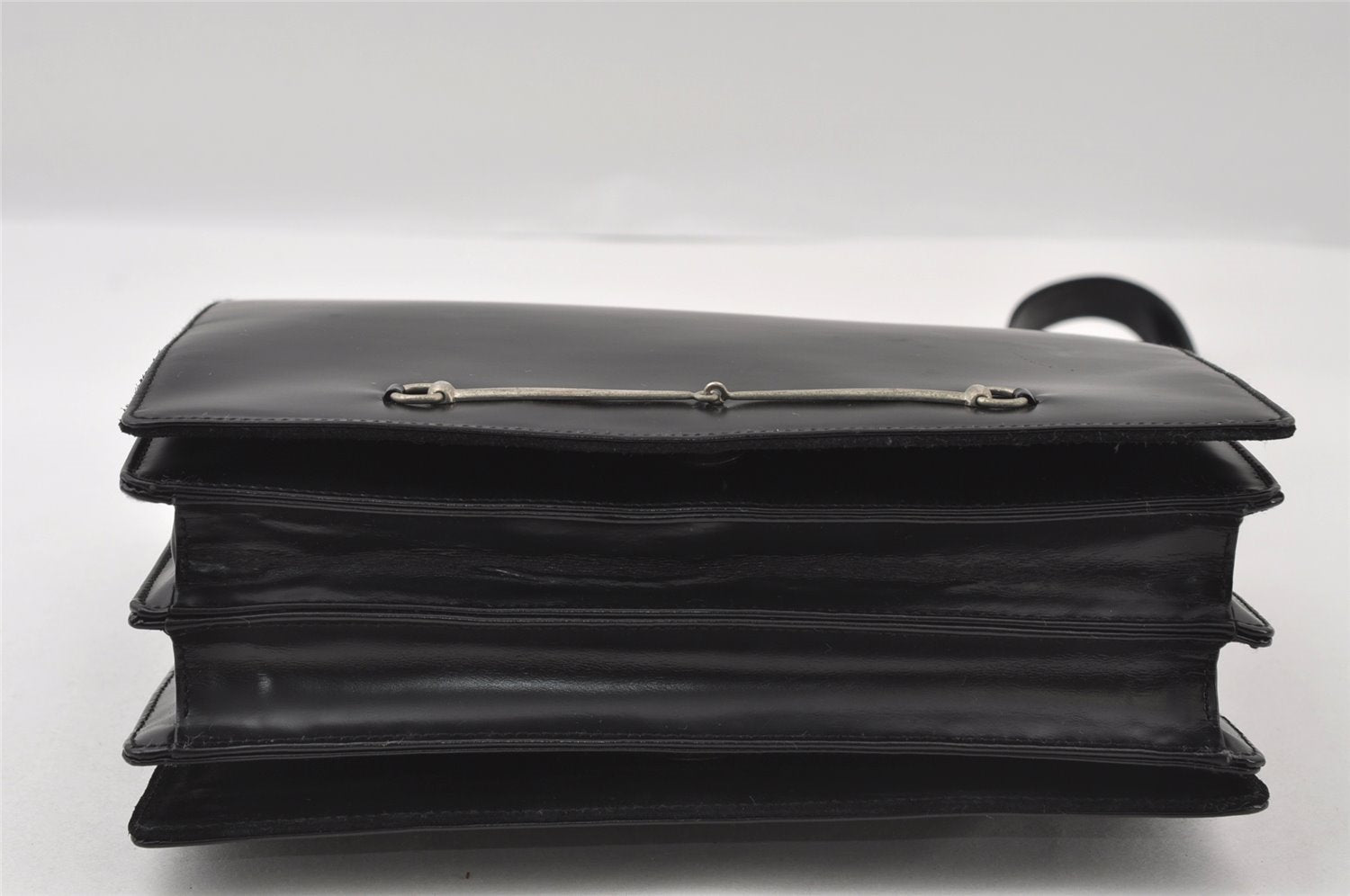 Authentic GUCCI Vintage Horsebit Shoulder Bag Purse Leather Black 5346I