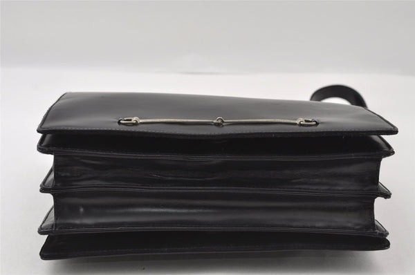 Authentic GUCCI Vintage Horsebit Shoulder Bag Purse Leather Black 5346I