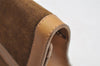 Authentic GUCCI Web Sherry Line Clutch Hand Bag Purse Suede Leather Brown 5347I