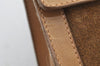 Authentic GUCCI Web Sherry Line Clutch Hand Bag Purse Suede Leather Brown 5347I