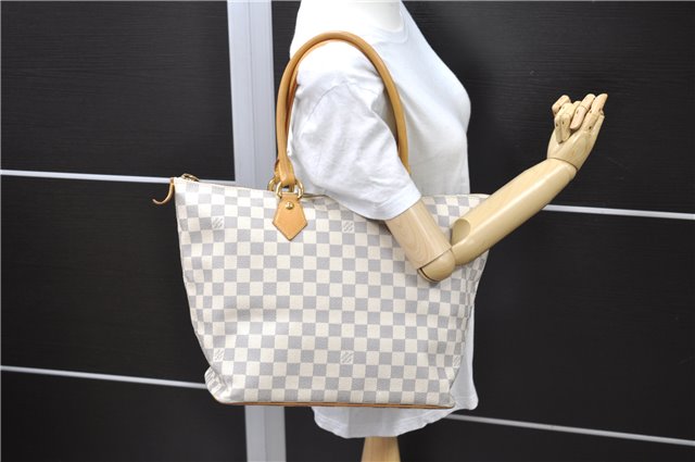 Authentic Louis Vuitton Damier Azur Saleya MM Shoulder Tote Bag N51185 LV 5348D