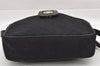 Authentic CELINE Macadam Blason Shoulder Cross Bag Canvas Leather Black 5348I