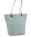 Authentic GUCCI Shoulder Tote Bag GG Canvas Leather 0021099 Light Blue 5352I