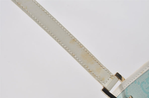 Authentic GUCCI Shoulder Tote Bag GG Canvas Leather 0021099 Light Blue 5352I