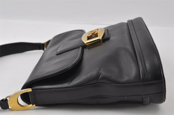Authentic GUCCI Vintage Shoulder Bag Purse Leather Black 5353I