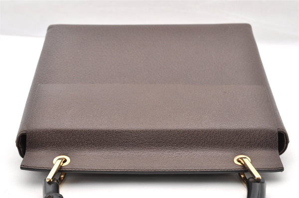 Authentic GUCCI Bamboo Vintage Hand Bag Purse Leather Brown 5355I