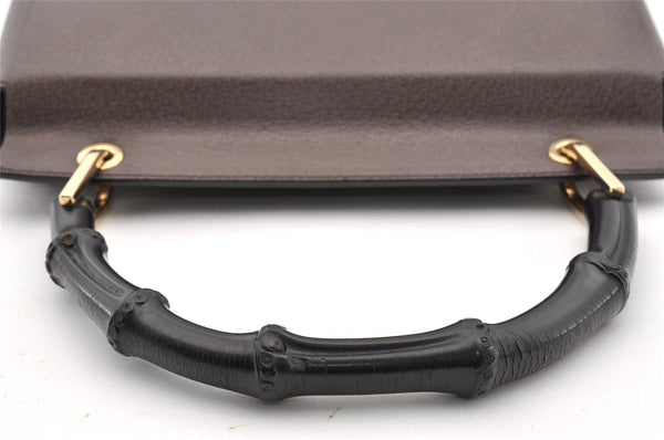 Authentic GUCCI Bamboo Vintage Hand Bag Purse Leather Brown 5355I