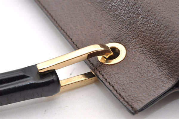 Authentic GUCCI Bamboo Vintage Hand Bag Purse Leather Brown 5355I