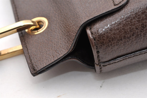Authentic GUCCI Bamboo Vintage Hand Bag Purse Leather Brown 5355I