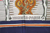 Authentic HERMES Carre 90 Scarf "Au FIL de la SOIE" Silk Navy 5357E