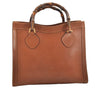 Authentic GUCCI Vintage Bamboo Shoulder Tote Bag Leather Brown Junk 5357I